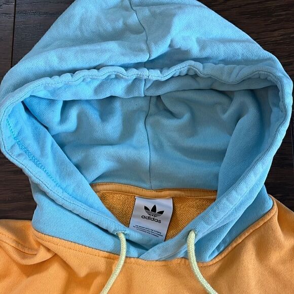 Adidas Adventure pastel trefoil hooded Hoodie Sweatshirt jacket pullover L slim - Picture 3 of 7